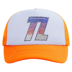 ORANGE RHINESTONE TL TRUCKER