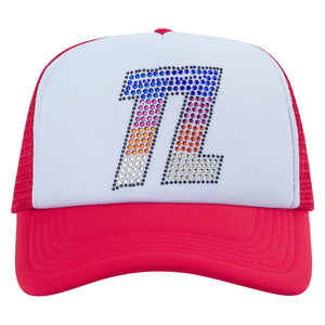 RED RHINESTONE TL TRUCKER