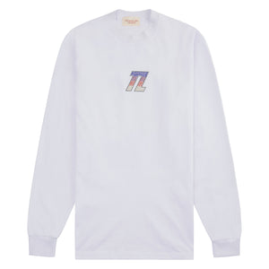 HEAVYWEIGHT WHITE RHINESTONE L/S TEE