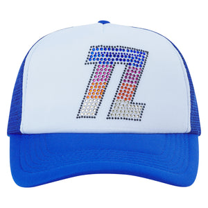 BLUE RHINESTONE TL TRUCKER